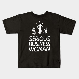 Serious Business Woman Kids T-Shirt